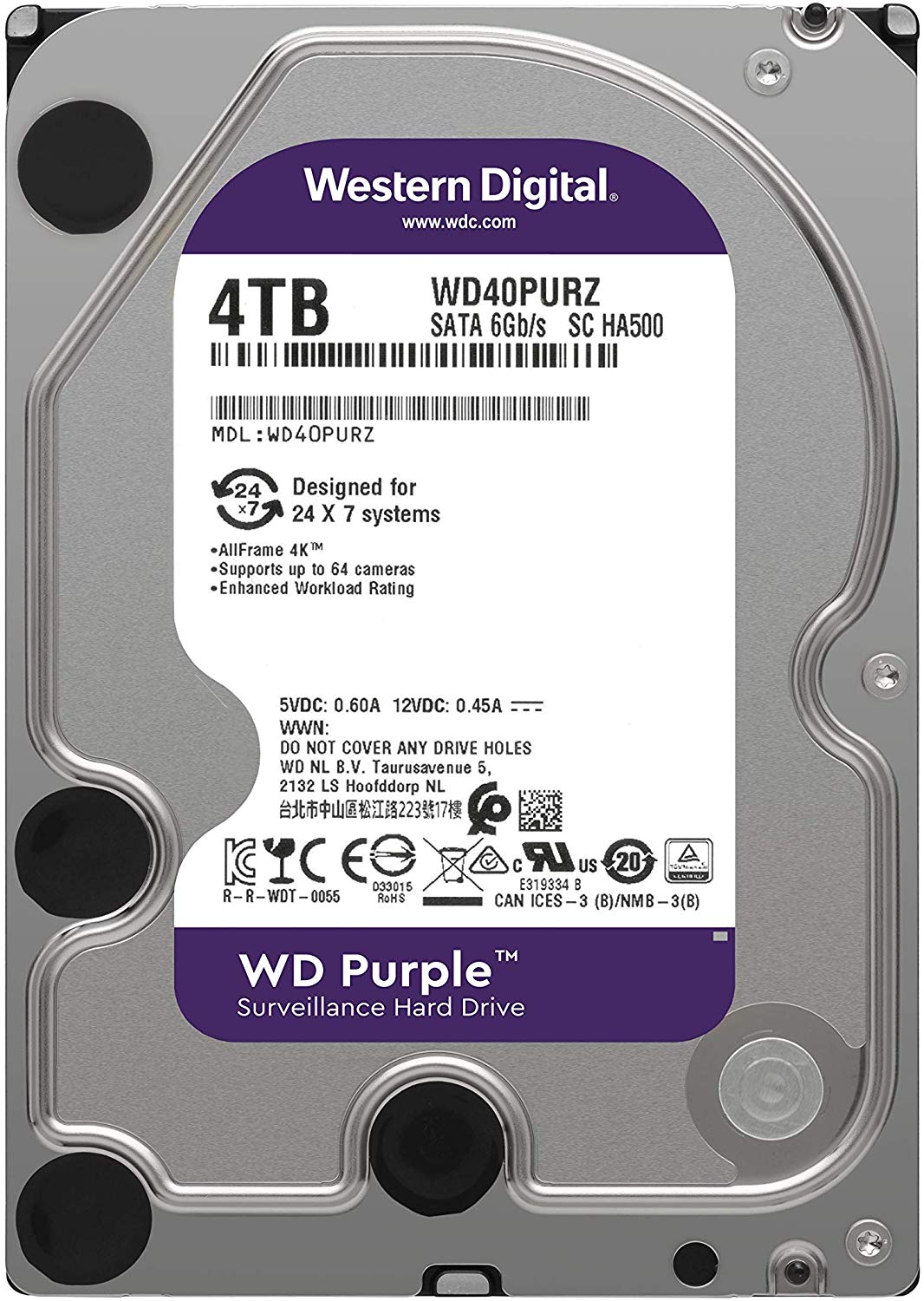 WD Purple 4TB Surveillance Hard Drive – WD40PURZ – Advanced PC Bahrain