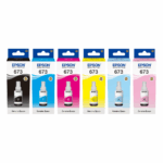 Epson 673 Ecotank Ink Bottles – Black, Cyan, Magenta, Yellow, Light Cyan, Light Magenta