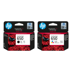 HP 650 Original Ink Cartridge – Black, Tri-color